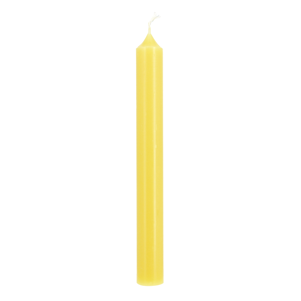 Bougie chandelle, coloris jaune - H. 20xD. 2,2cm