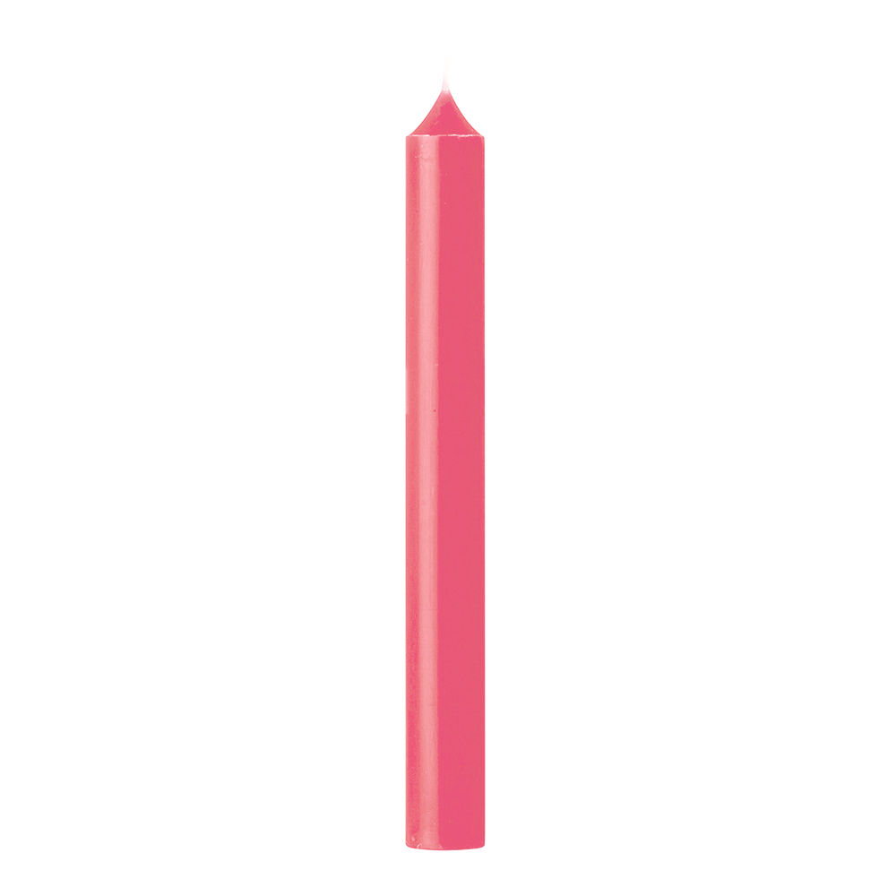 Bougie chandelle, coloris rose clair - H. 20xD. 2,2cm