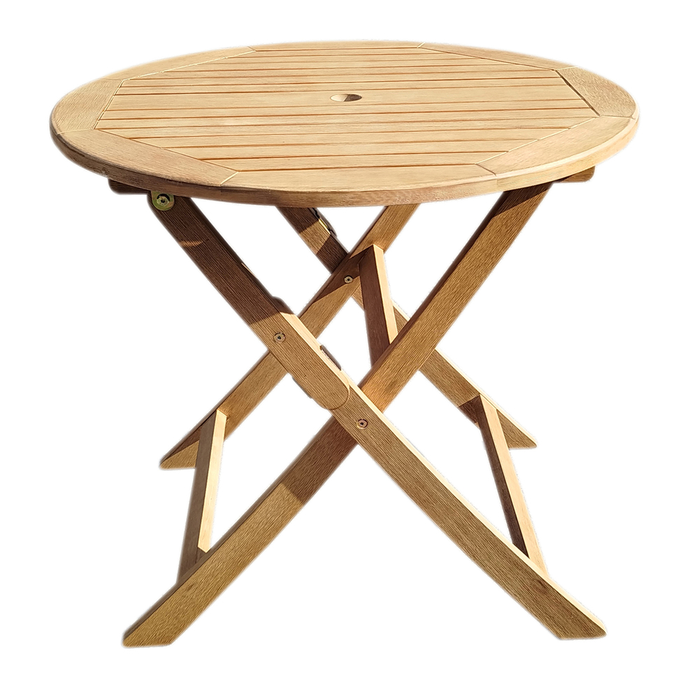 Table ronde pliante en bois d'acacia, ligne MAYA - D. 80cm