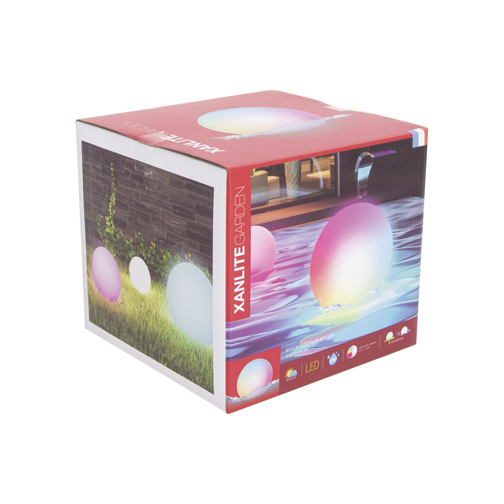 Boule solaire LED, IP44, RVB + Blanc