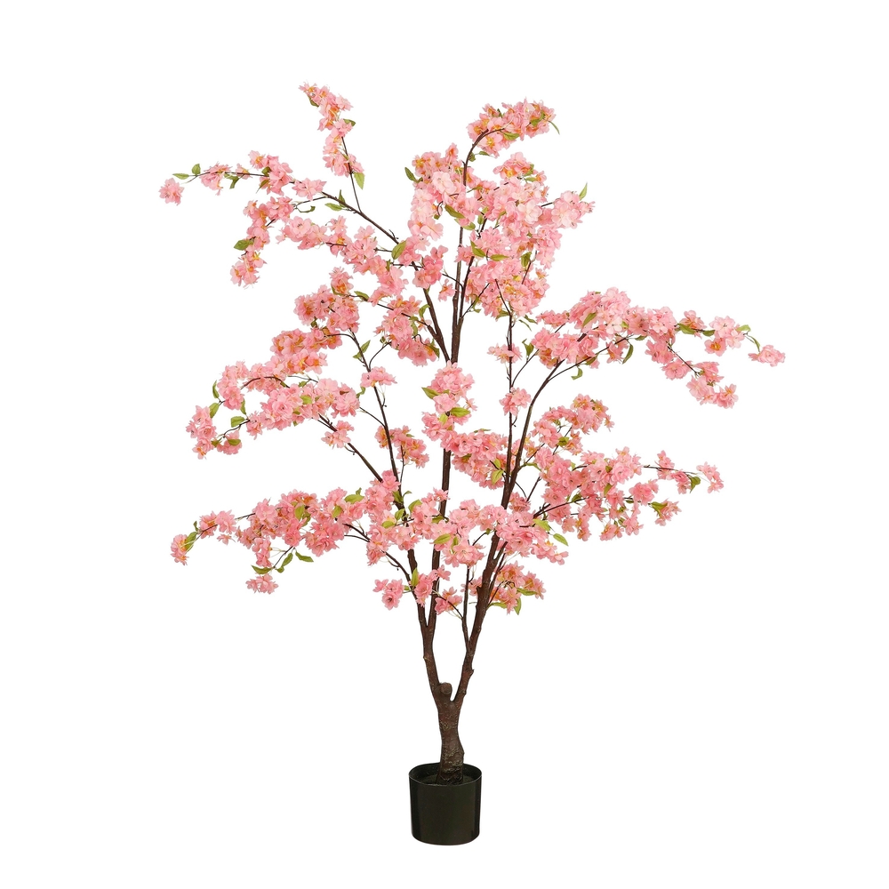 Plante artificielle - Cerisier fleuri pot, coloris rose - D. 50cm