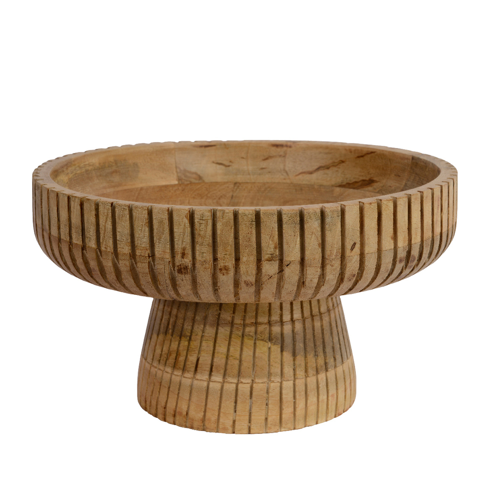 Corbeille en bois de manguier, coloris naturel - D. 29cm