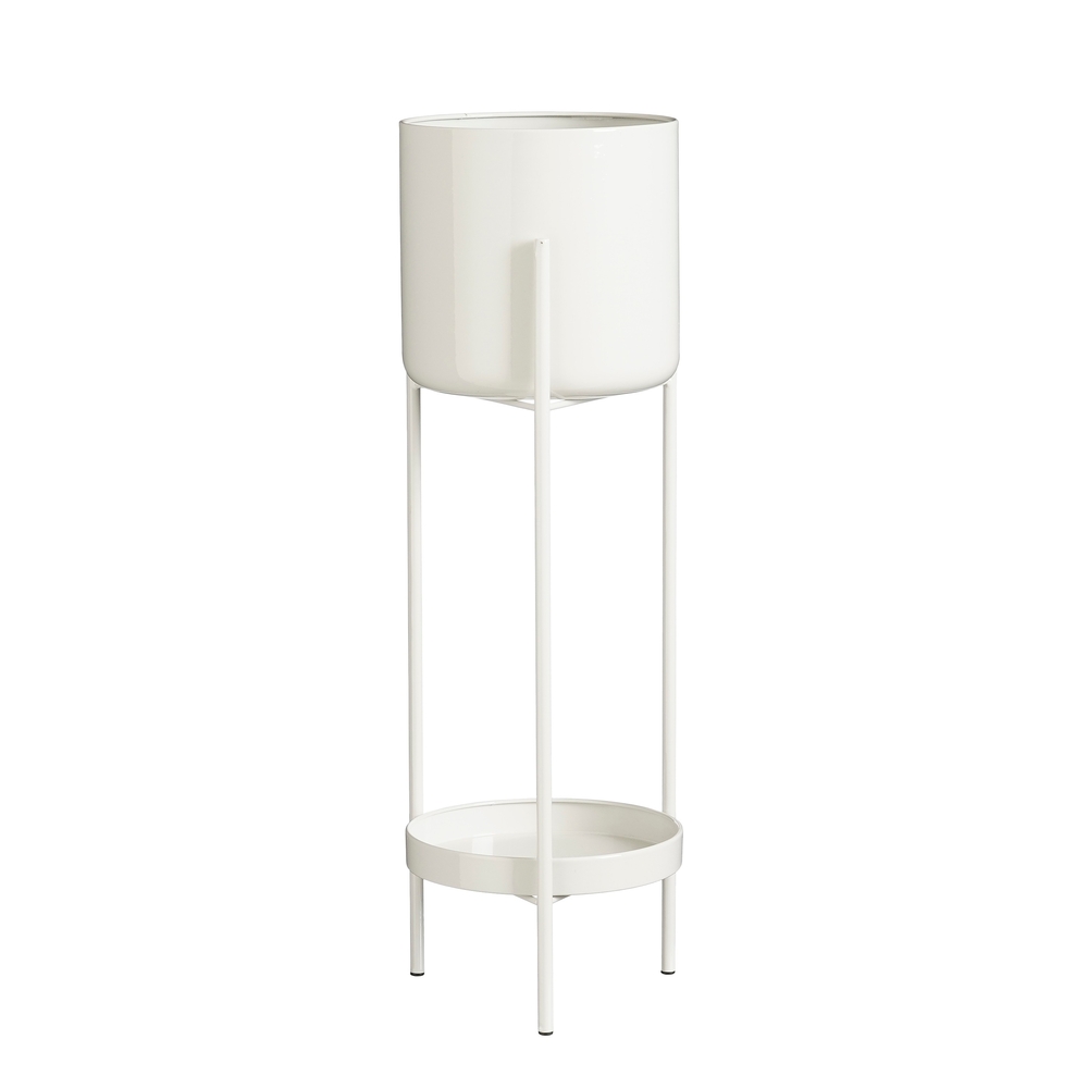 Cache-pot sur pied 'Colyn', coloris blanc - H. 6xD. 19cm