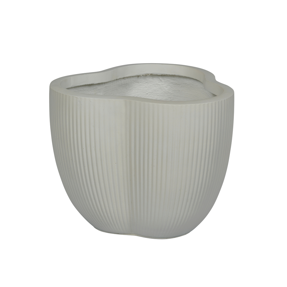 Pot en fibres de verre Yale, coloris blanc D. 37cm