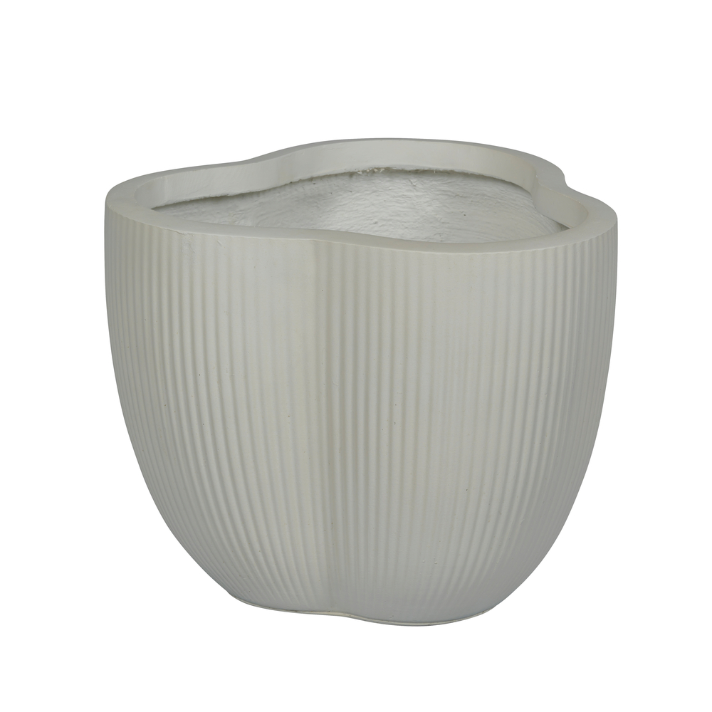 Pot en fibres de verre Yale, coloris blanc D. 44cm