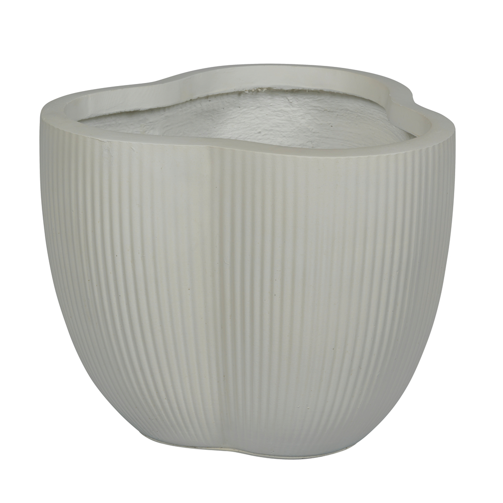 Pot en fibres de verre Yale, coloris blanc D. 55cm