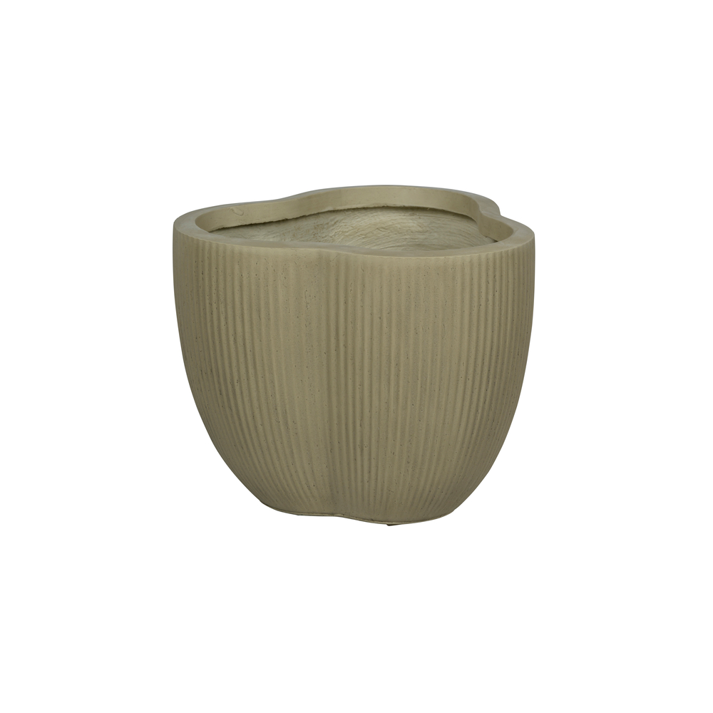 Pot en fibres de verre Yale, coloris sable D. 30cm