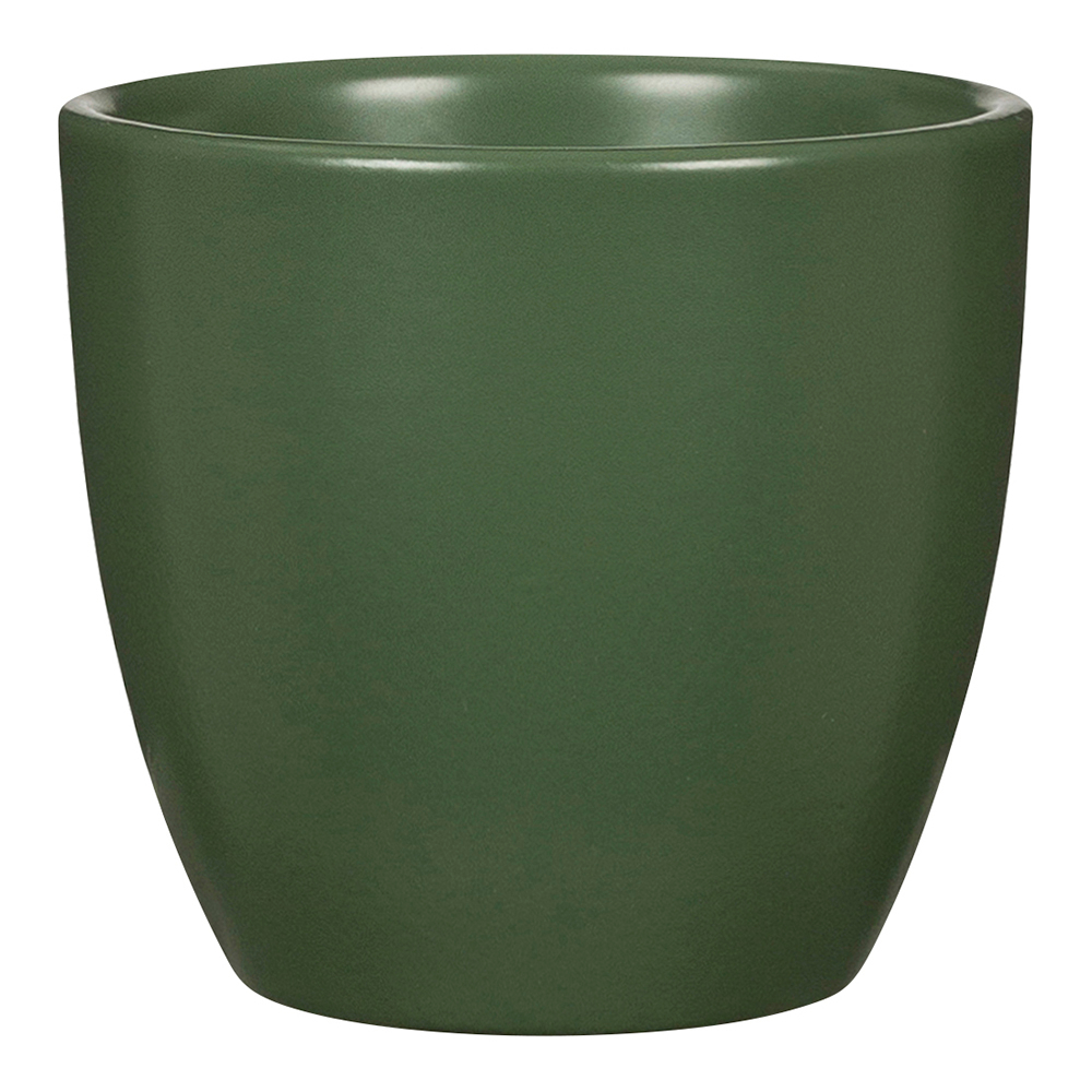 Cache-pot 'Myrte' en céramique, coloris vert - D. 28cm