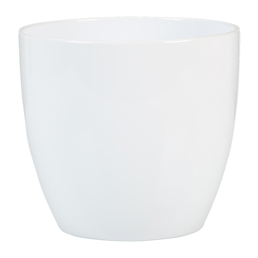 Cache-pot 'Alaska' en céramique, coloris blanc - D. 13cm