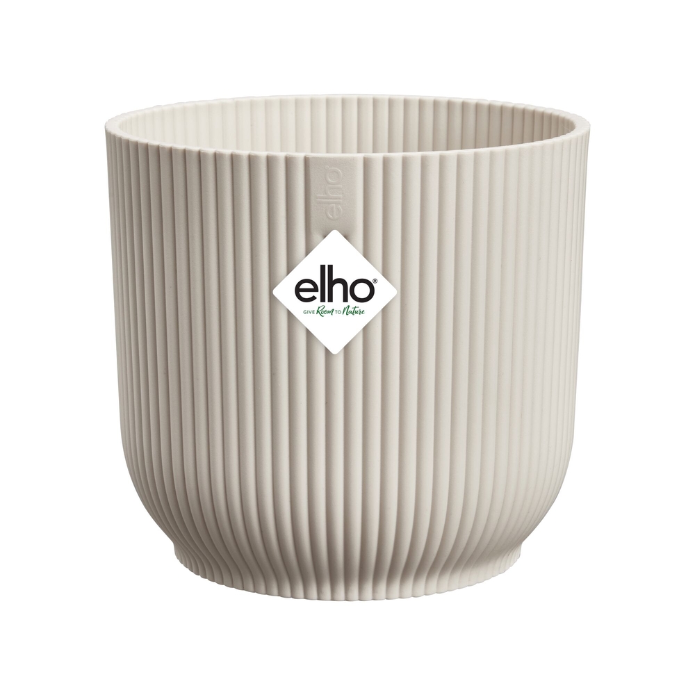 Cache-pot rond Vibes Fold, coloris blanc lin - D. 18cm