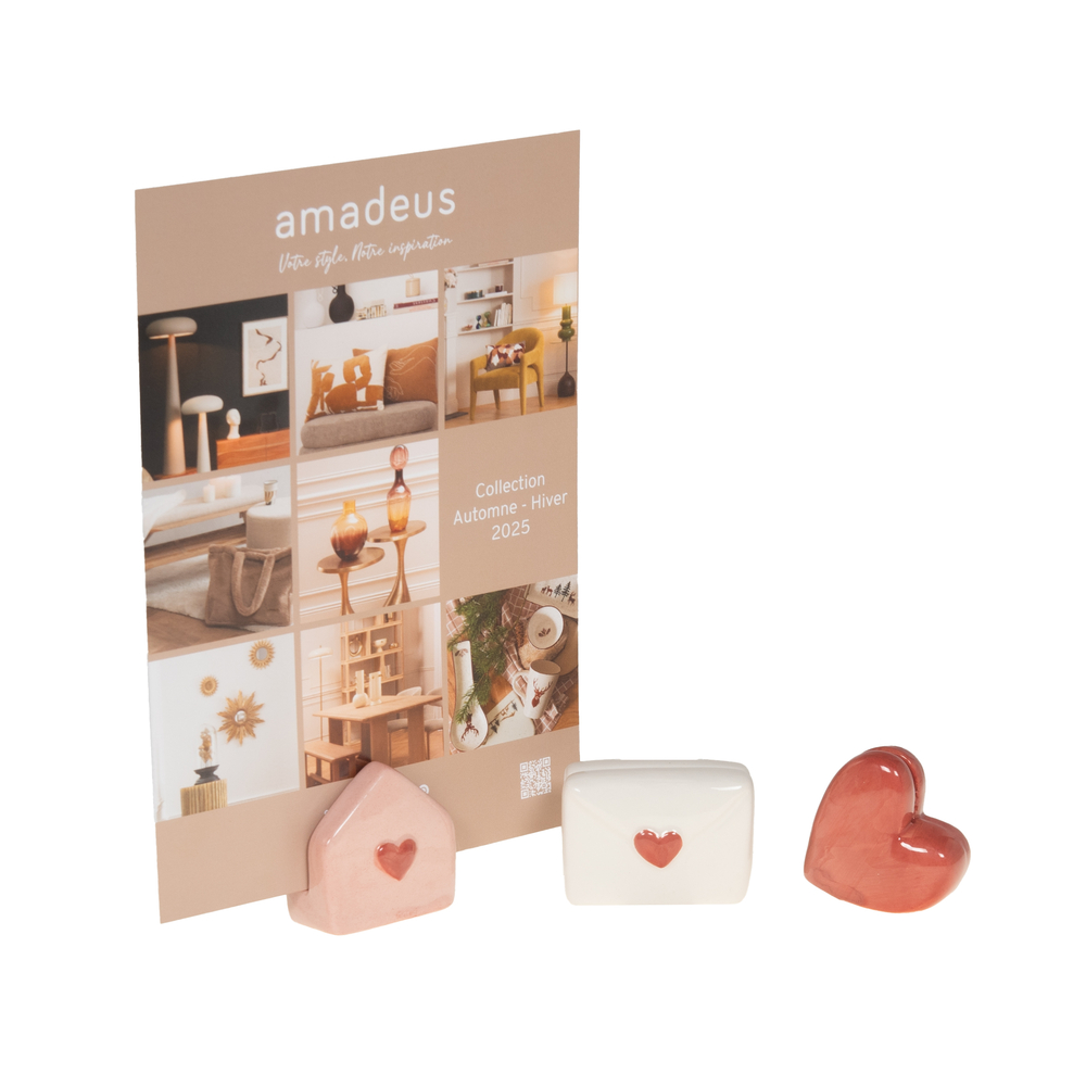Coffret de 3 porte-photos 'cœur', coloris rose
