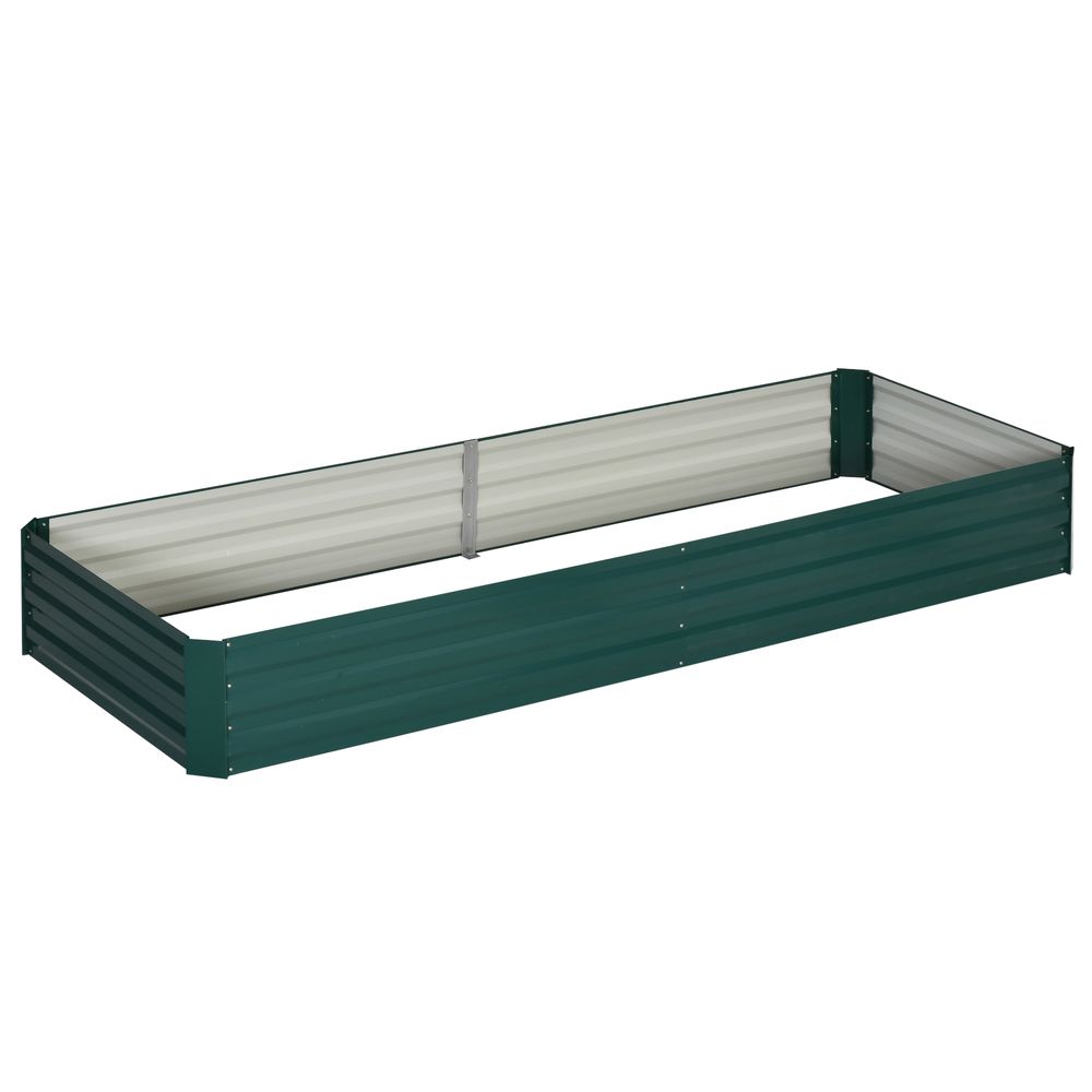 Carré potager extérieur tôle acier ondulée jardin croissance optimale 241x90x30cm vert