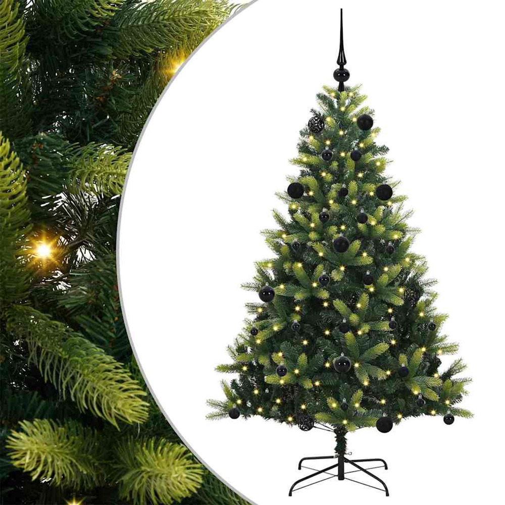 Arbre de noël artificiel à charnières 150 led vert 150 cm
