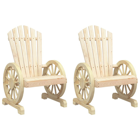 Chaises de jardin adirondack lot de 2 bois de sapin massif