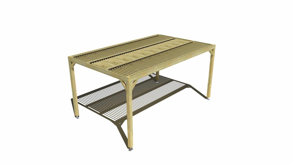 Pergola bois • 5m x 3m • indépendante • sens largeur • lames orientables bioclimatiques incluses • livraison comprise