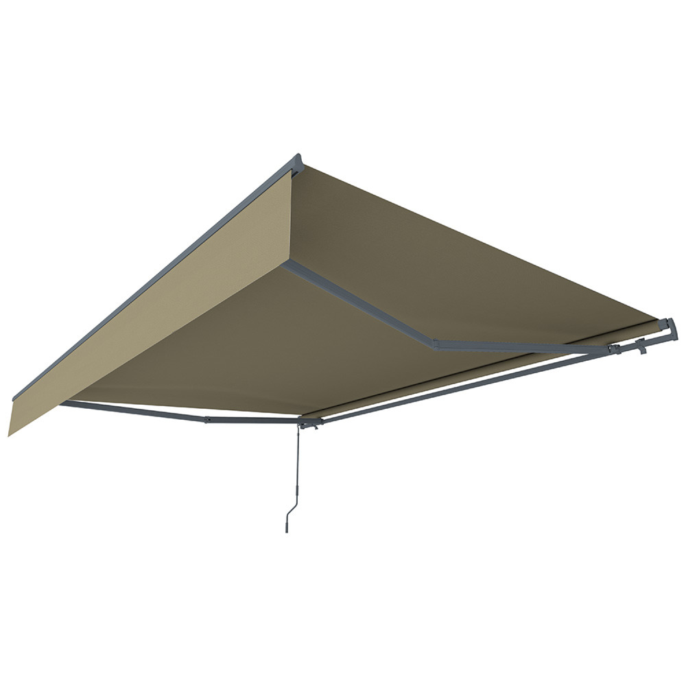 Store banne manuel 3,95 x 3 m en aluminium avec toile taupe adro
