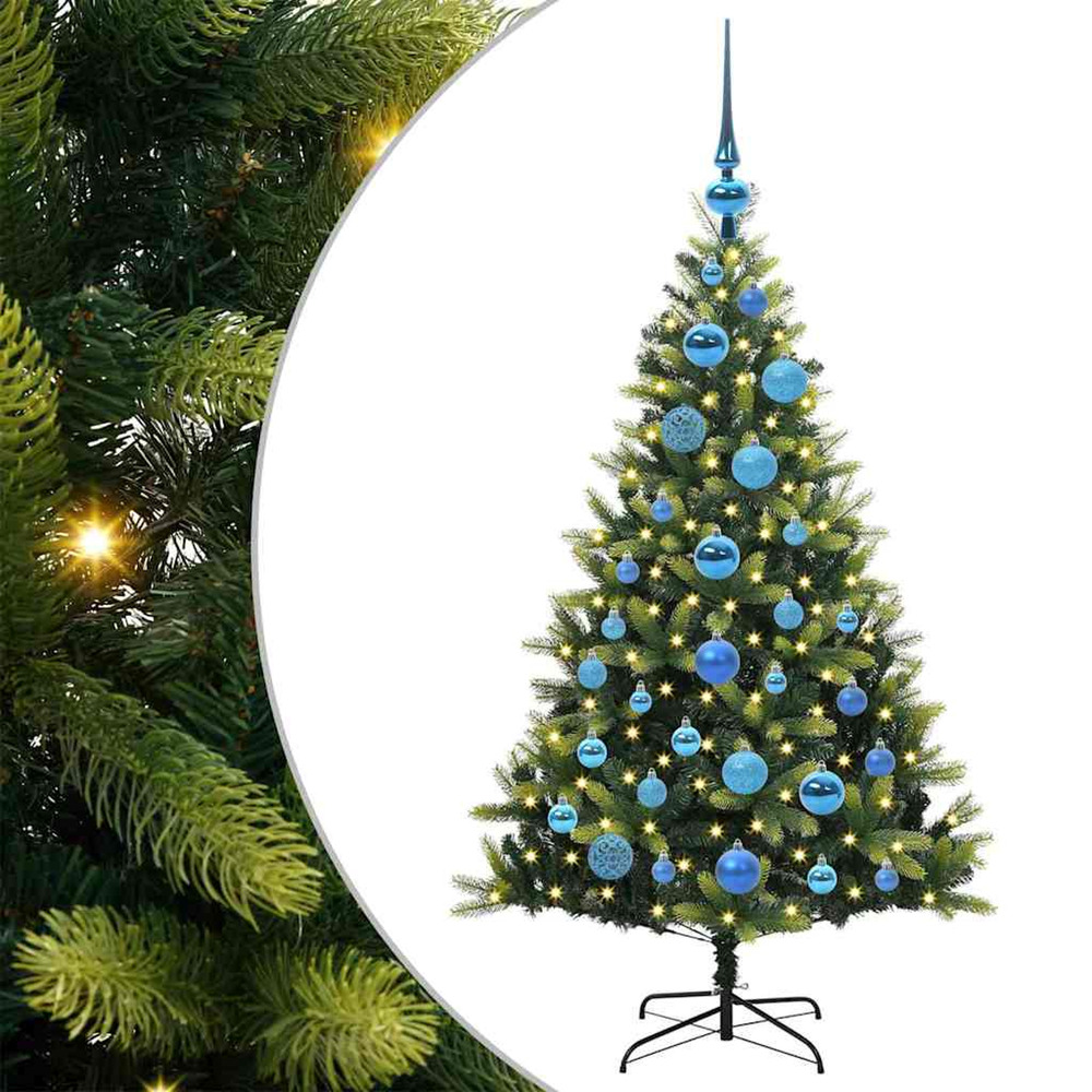 Arbre de noël artificiel à charnières 150 led vert 120 cm