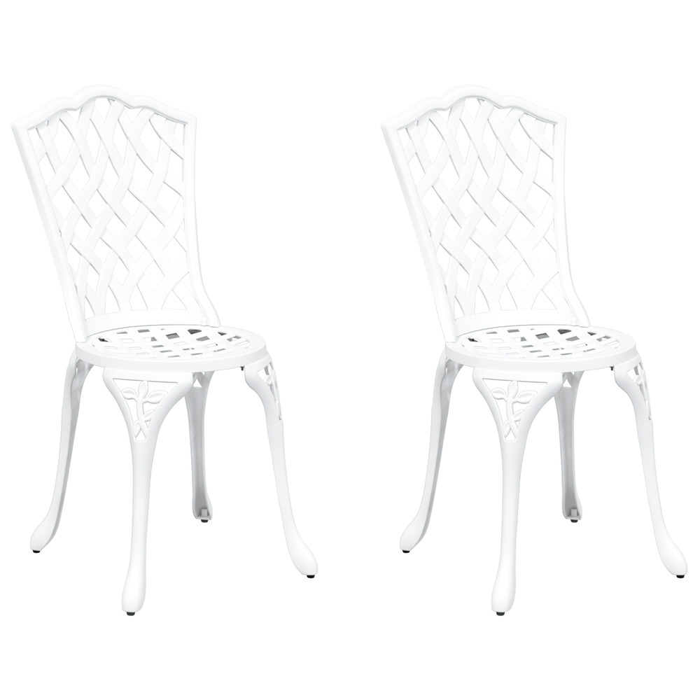 Chaises de jardin 2 pcs aluminium coulé blanc