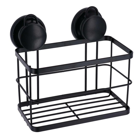 Grand panier metal sur ventouses - noir