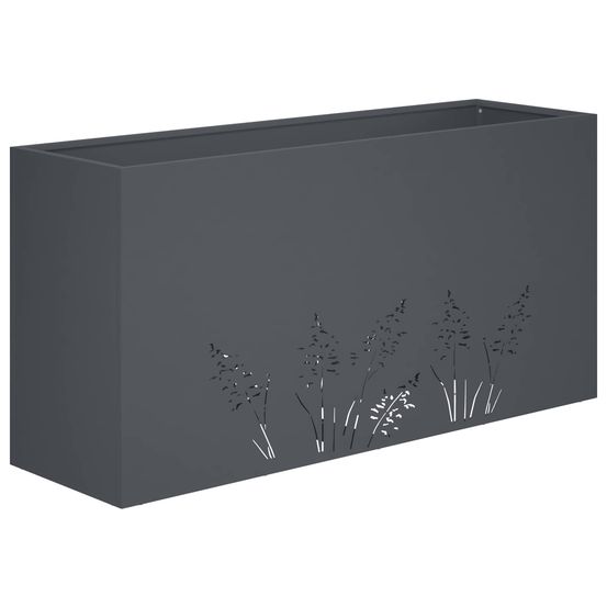 Cache-pot de jardin anthracite 100 x 20 x 49 cm