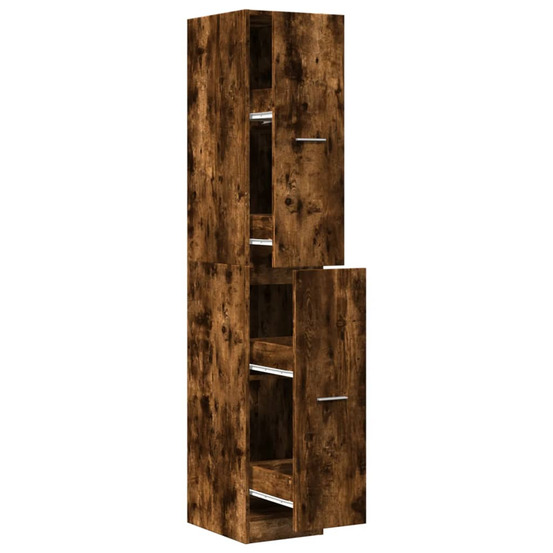 Armoire d'apothicaire chêne fumé 30x41x174,5 cm bois ingénierie