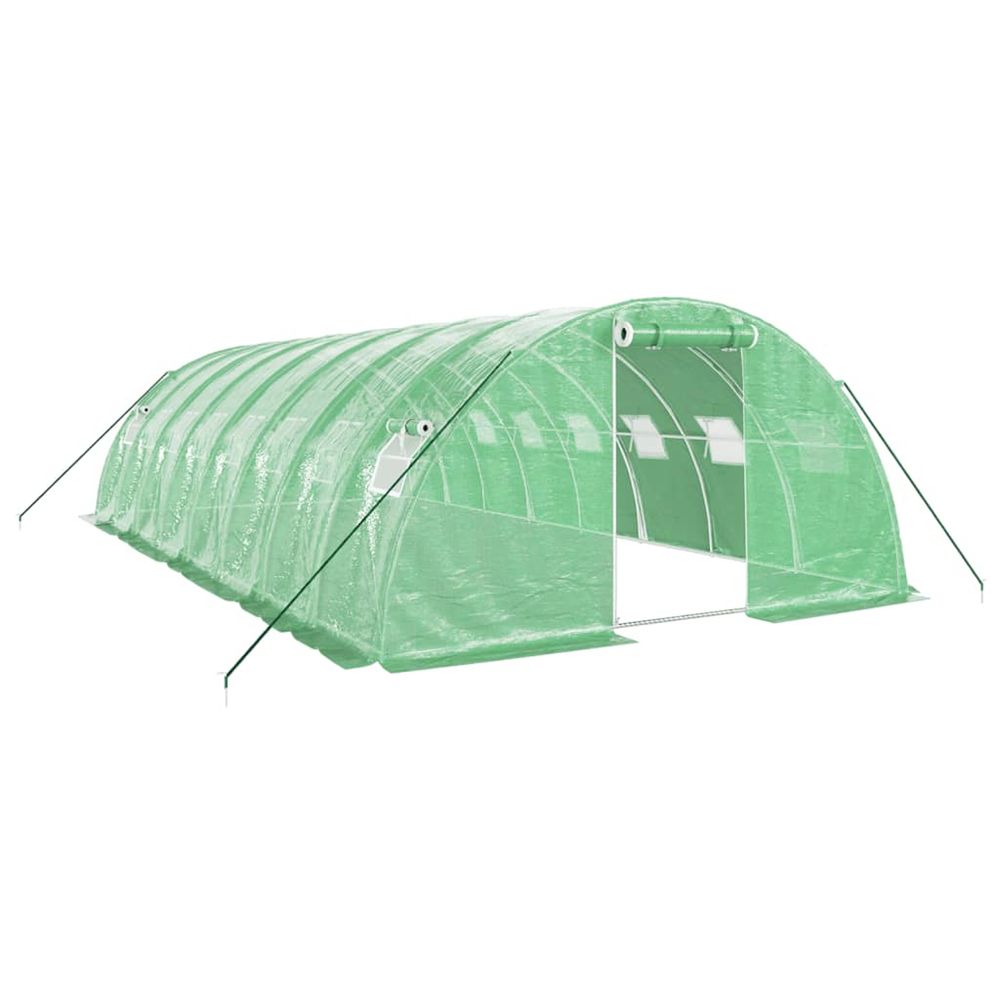 Serre avec cadre en acier vert 32 m² 8x4x2 m