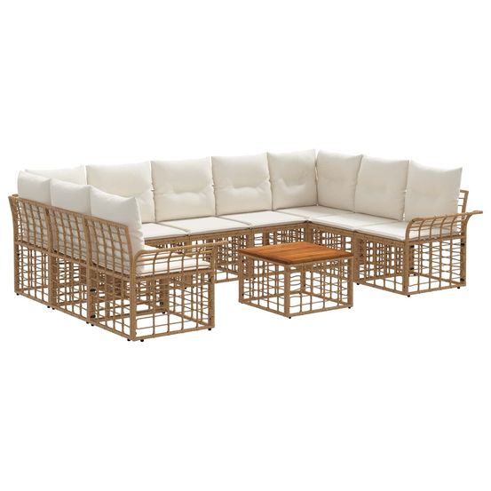 Ensemble de canapés d'extérieur 10 pc blanc naturel et crème