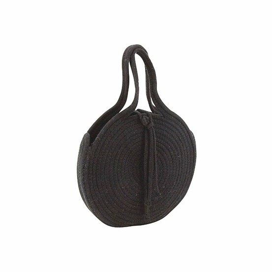 Sac rond en corde de coton et jute noir