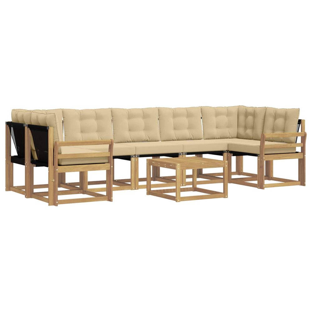 Ensemble de canapés d'extérieur 8 pc blanc et beige