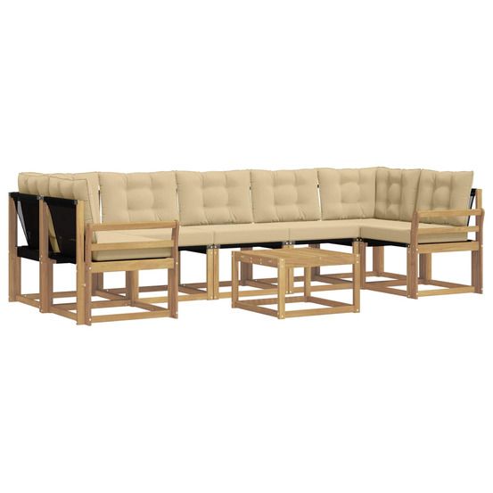 Ensemble de canapés d'extérieur 8 pc blanc et beige