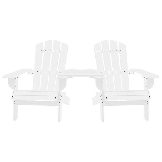 Chaises de jardin adirondack avec table bois de sapin blanc