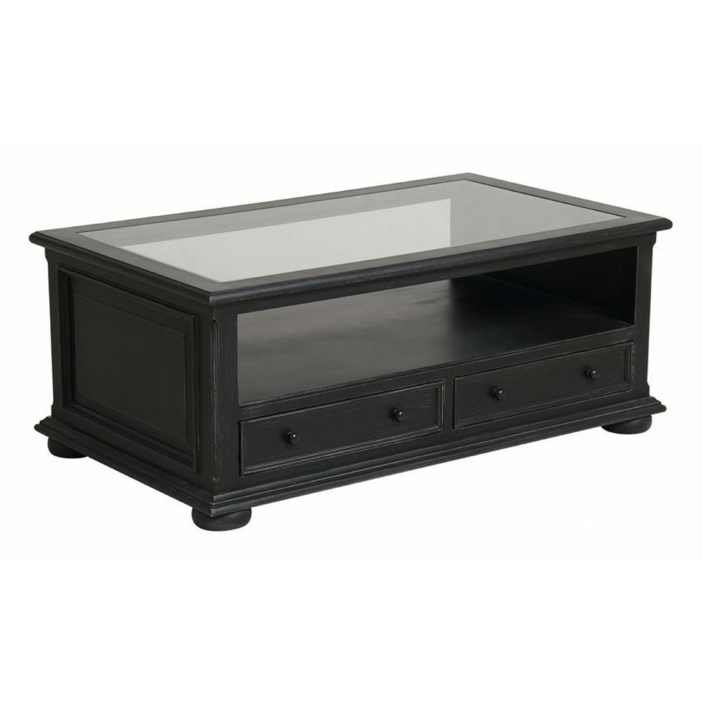 Table basse rectangulaire mdf noir - harmonie interior's