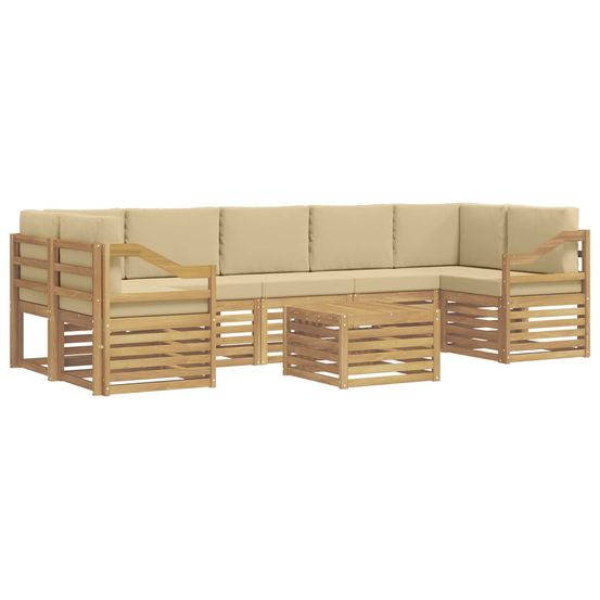 Ensemble de canapés d'extérieur 8 pc blanc et beige polyester