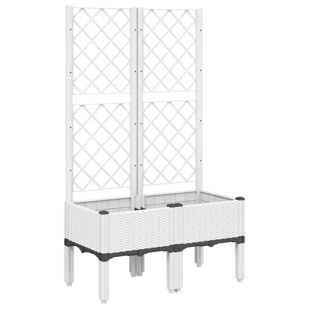 Jardinière d'extérieur avec treillis blanc 80x40x142 cm pp