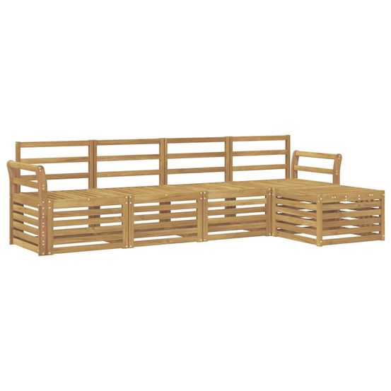 Ensemble de canapés d'extérieur 5 pc blanc bois d'acacia massif