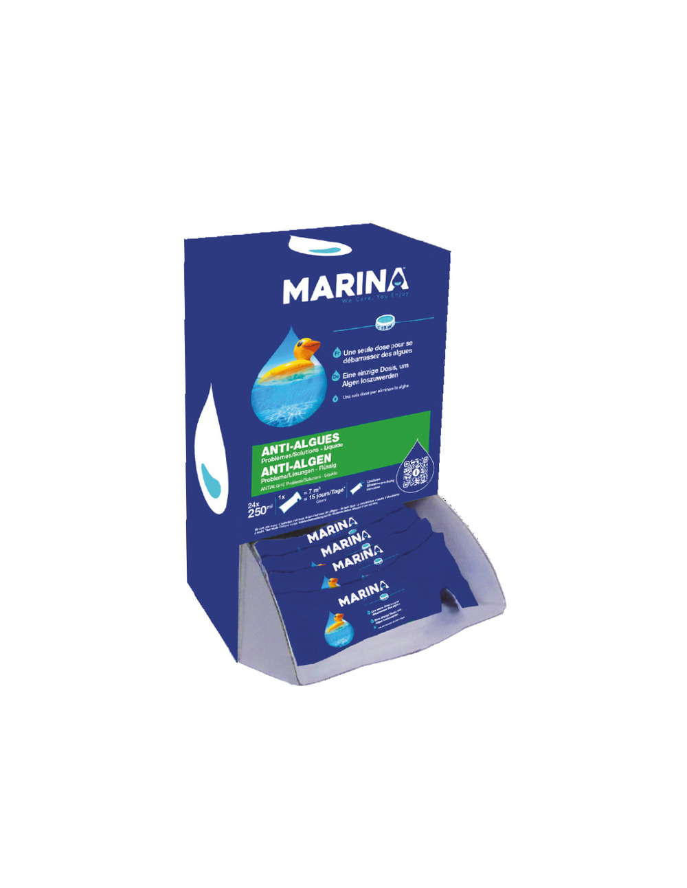 Anti-algues piscine hors-sol berlingot liquide 250ml (x24) - marina