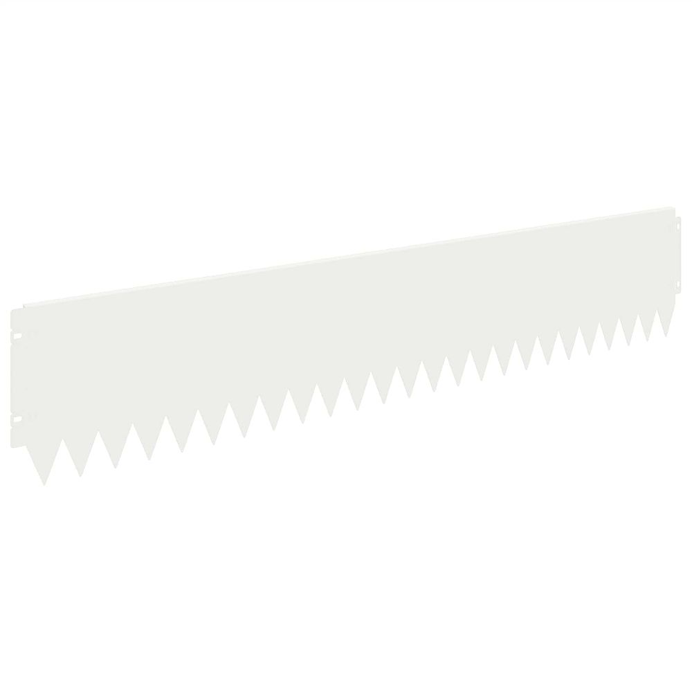 Bordure de pelouse 10 pc 103 x 20 cm acier blanc