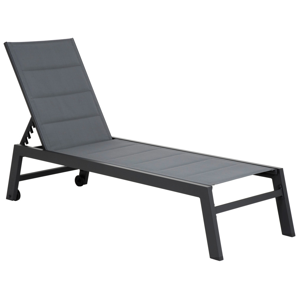 Bain de soleil barbados en textilène gris - aluminium gris anthracite