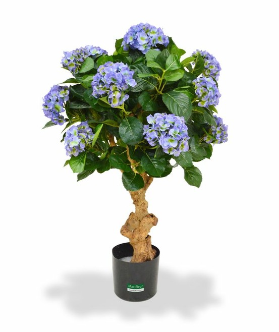 Hortensia plante artificielle deluxe 90 cm bleu