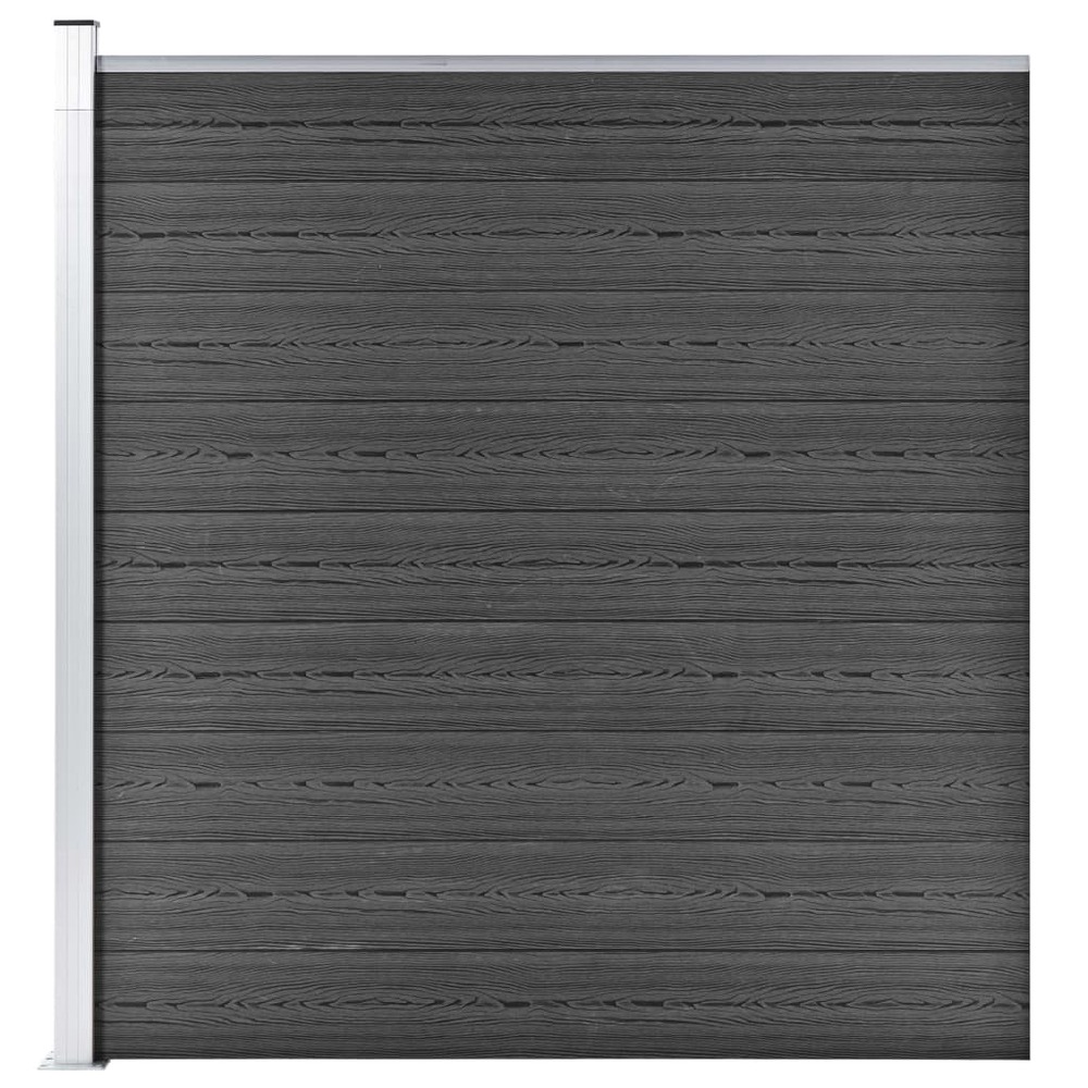 Panneau de clôture wpc 175x186 cm noir