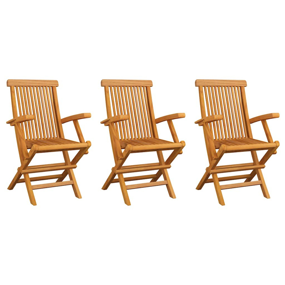 Chaises de jardin lot de 3 bois de teck massif