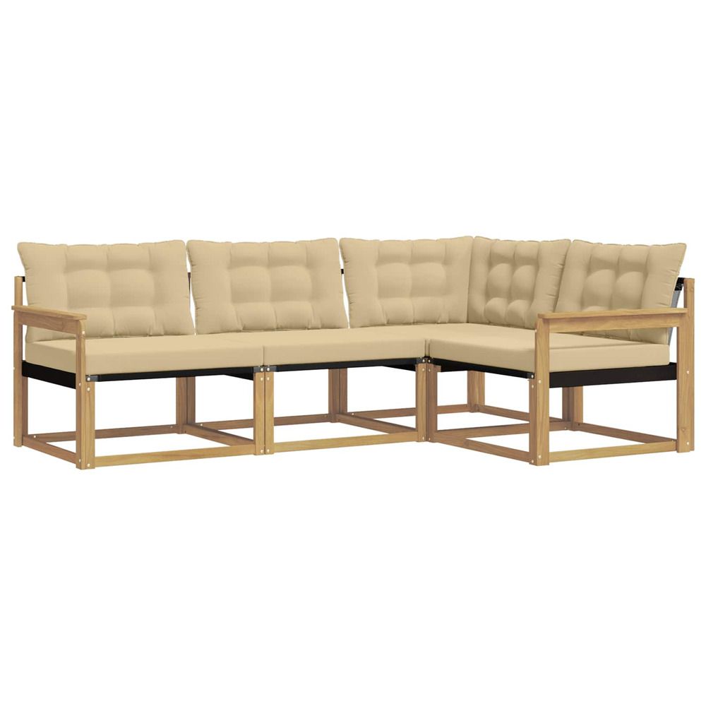 Ensemble de canapés d'extérieur 4 pc blanc et beige