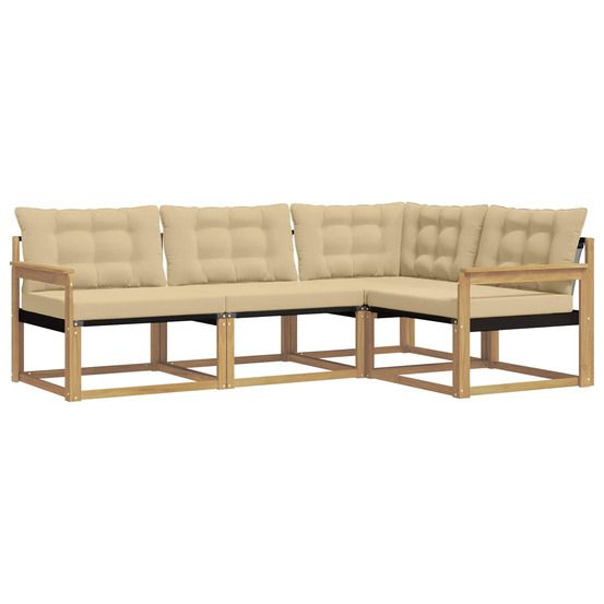 Ensemble de canapés d'extérieur 4 pc blanc et beige