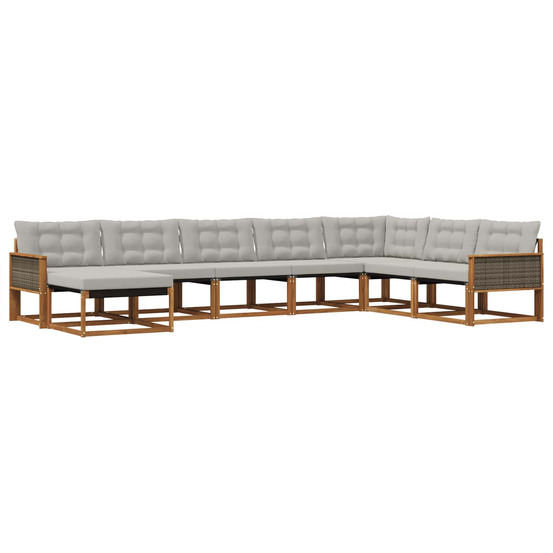 Ensemble de canapés d'extérieur 8 pcs naturel et gris clair