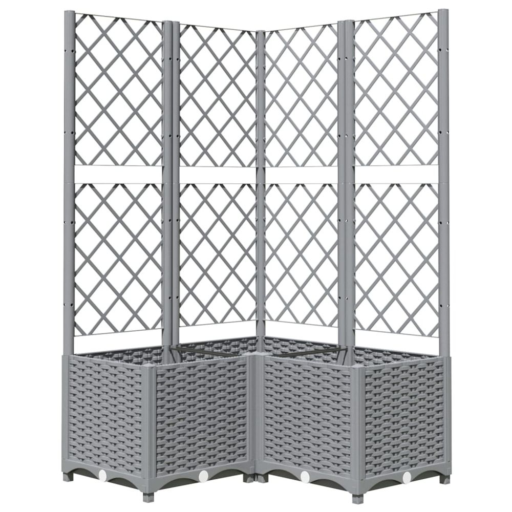 Cache-pot de jardin gris clair 80 x 80 x 136 cm