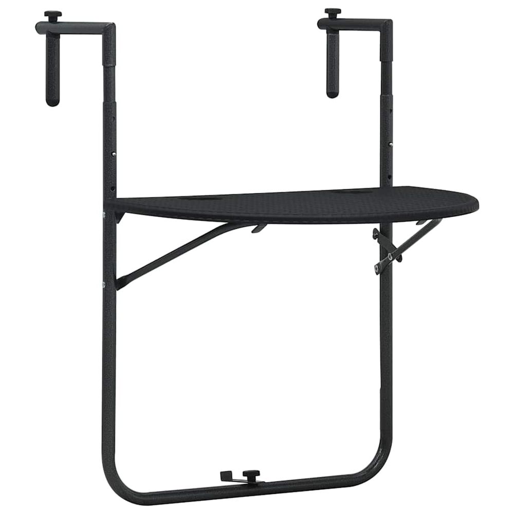 vidaXL Table de balcon Noir 60x64x83,5 cm