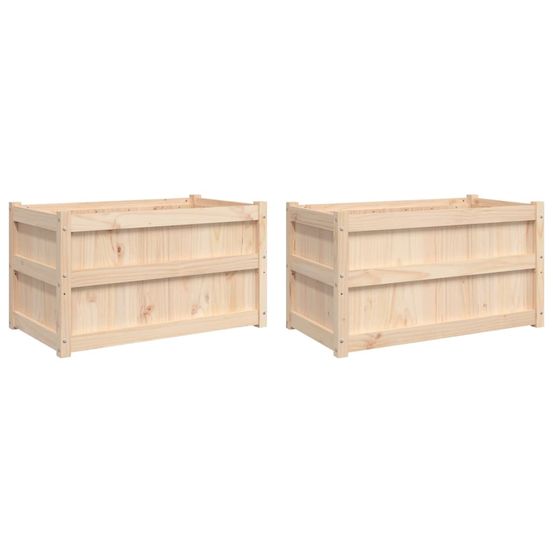 Jardinières 2 pcs bois de pin massif