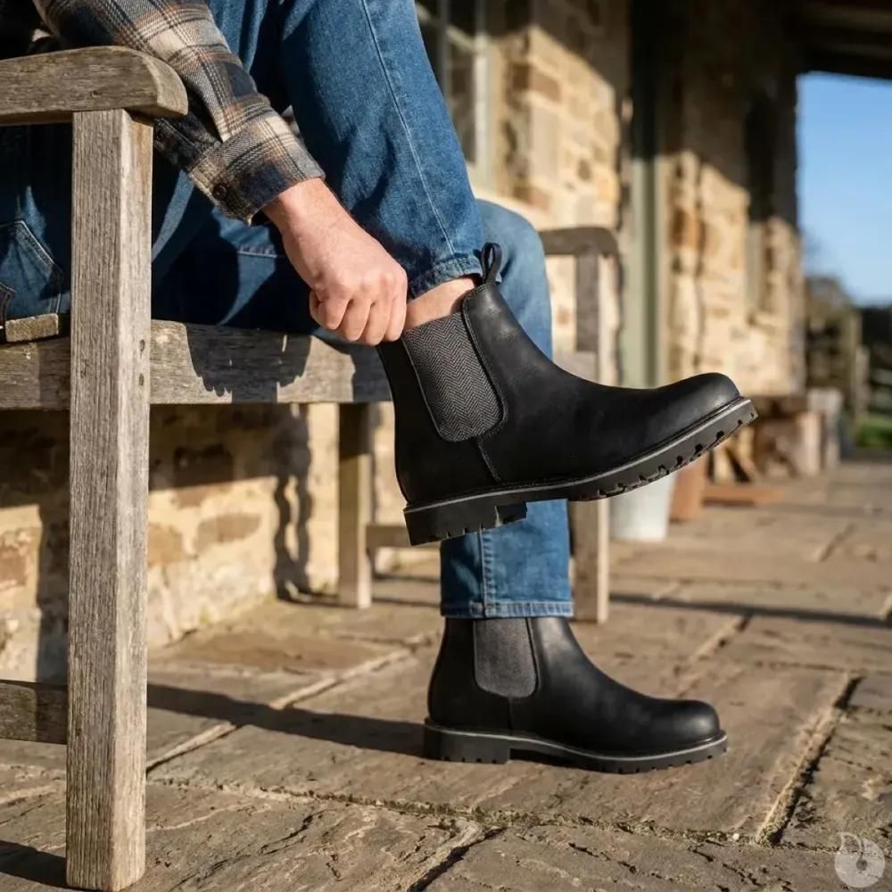 Bottines chelsea heritage farmer brighton cuir noir 40 à 47