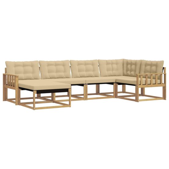 Ensemble de canapés d'extérieur 6 pc blanc et beige