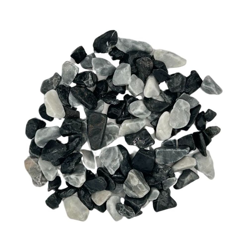 Big bag de +/- 500 kg galets zen en pierre naturelle (noir et gris bleuté) ø 8/12 mm - livraison standard